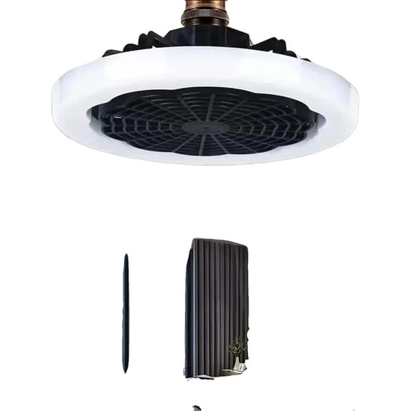 Kattotuuletin himmennettävällä LED-valolla, säädettävä nopeus, 30W teho,Musta himmennettävä