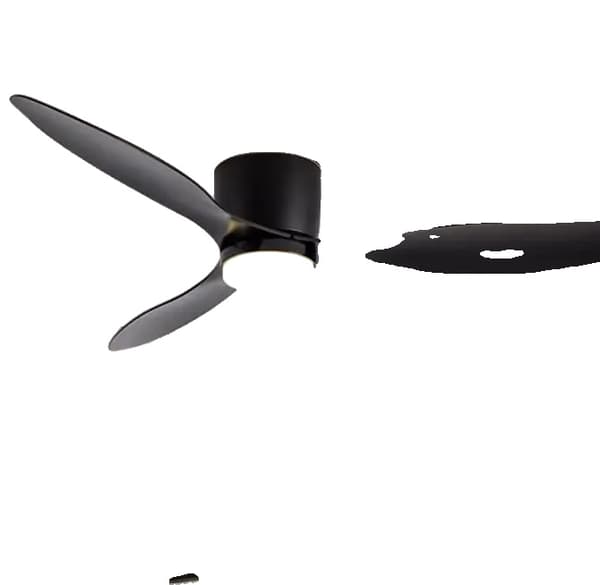 Moderni DC-kattotuuletin, kaukosäädin, LED-valonlähde,52tuumaa(132cm), musta