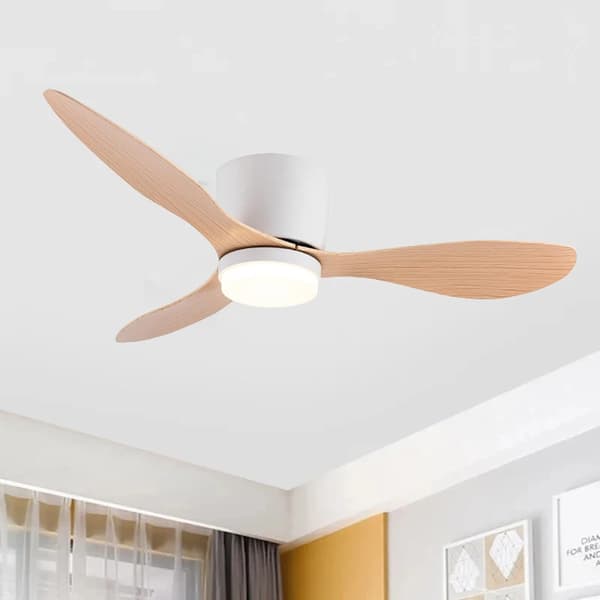 Moderni kattotuulettimen, kaukosäätötoiminto, energiatehokas LED-valo,Puun syyväri, 42inch(105cm)
