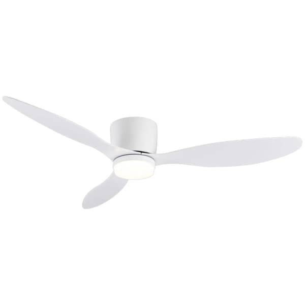 Moderni DC-kattotuuletin, kaukosäädin, LED-valonlähde,52tuumaa(132cm), VALKOINEN