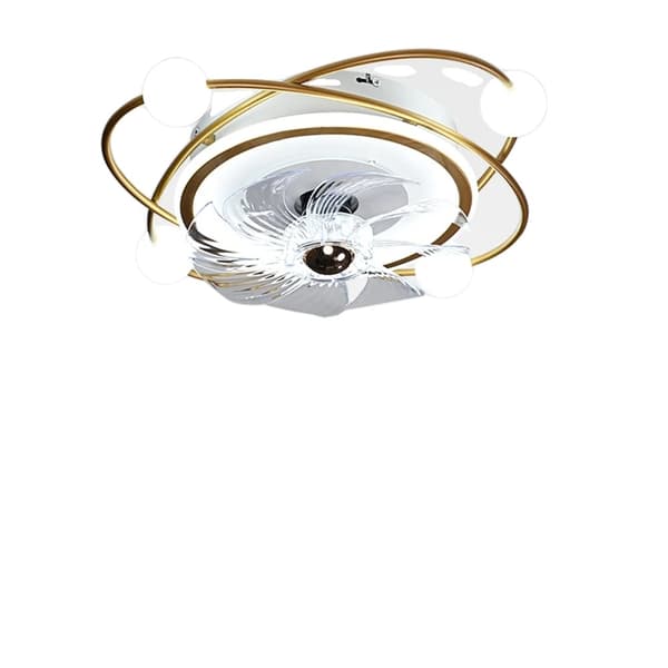 LED Loftventilator med Lys, 63W Effekt, Fjernbetjening & App Betjening,Guld