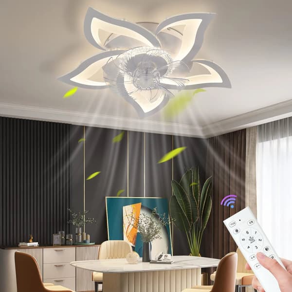 Loft LED Lys Ventilator, Fjernbetjening Bekvemmelighed, Justerbar Farvetemperatur,APP med RC Dæmpbar, HVID