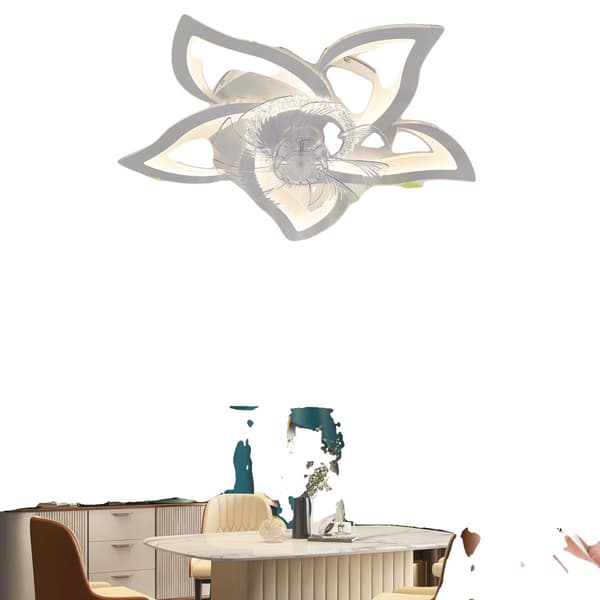 Loft LED Lys Ventilator, Fjernbetjening Bekvemmelighed, Justerbar Farvetemperatur,APP med RC Dæmpbar, HVID