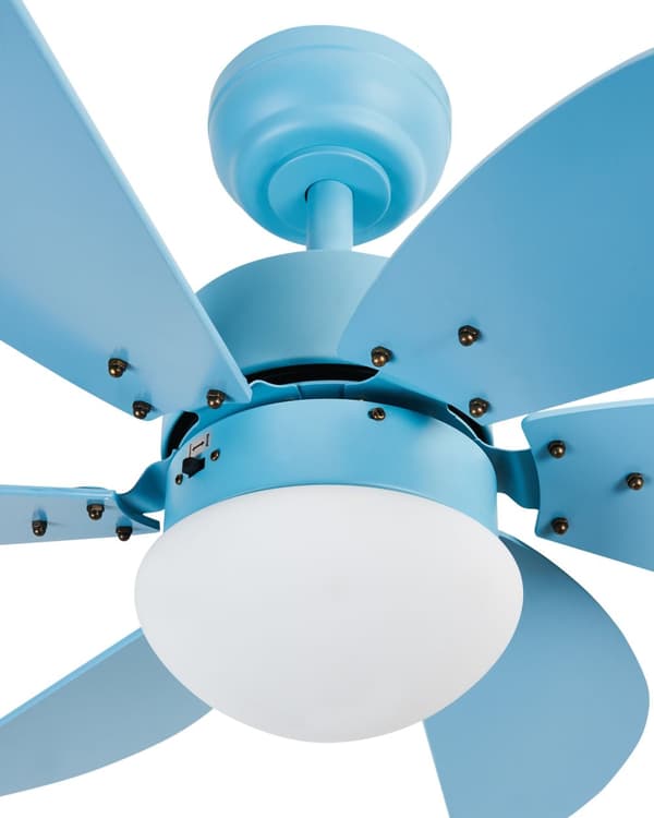 Takvifte med Lys Ventilator Blå Syntetisk Materiale og Kryssfiner Fjernkontroll Moderne Skandinavisk Stue