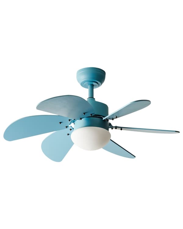 Takvifte med Lys Ventilator Blå Syntetisk Materiale og Kryssfiner Fjernkontroll Moderne Skandinavisk Stue