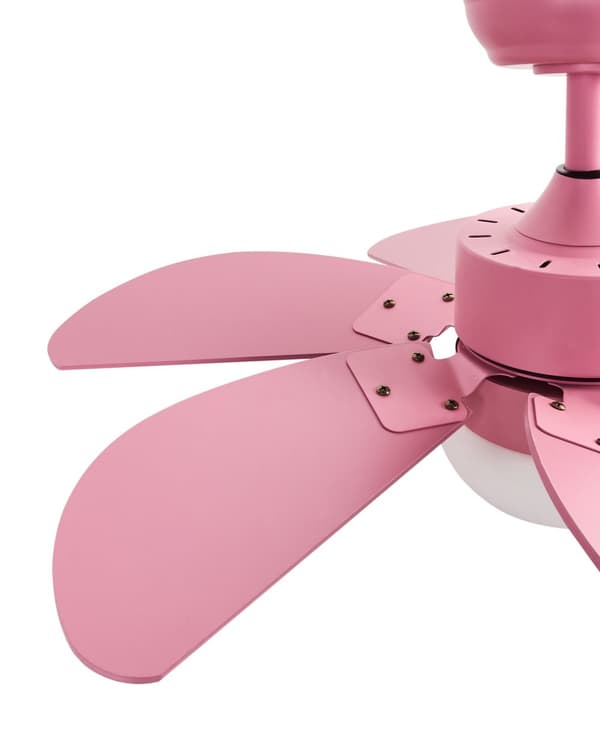 Takvifte med Lys Ventilator Rosa Syntetisk Materiale og Kryssfiner Fjernkontroll Moderne Skandinavisk Stue
