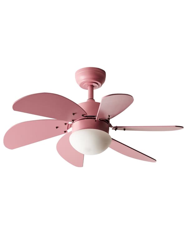 Takvifte med Lys Ventilator Rosa Syntetisk Materiale og Kryssfiner Fjernkontroll Moderne Skandinavisk Stue