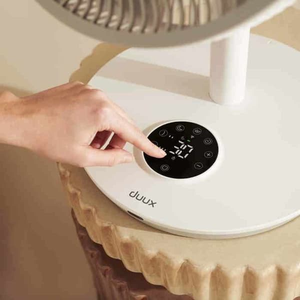 Duux Whisper Flex 2 – Smart fläkt 13 dB, nattläge, timer, 2W eco, 54–92 cm, app & fjärrkontroll – Vit