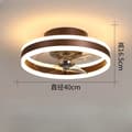 Miniatyrbillede 2 af 2: Moderne LED Loftventilator Lys, Fjernbetjening, Energi Effektiv,Tricolor dæmpning RC, Kaffefarve, 50CM