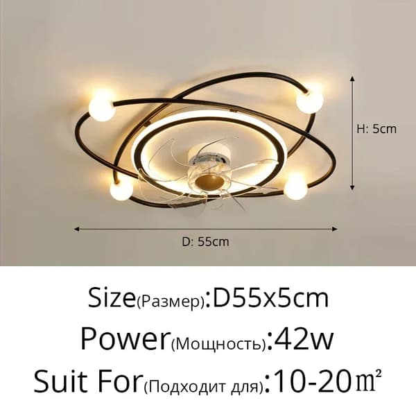 Kattotuulettimen valo, kaukosäädin, himmennettävä LED,Äärettömän himmennys, Musta