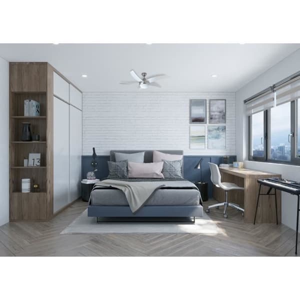 Takfläkt med lampa - Bestron - 132 cm - 60W - Silvergrå - 3 hastigheter