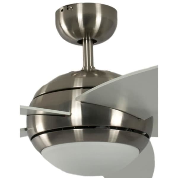 Takfläkt - Pepeo - Melton - Tyst design - 132 cm - Borstad krom - Vita blad