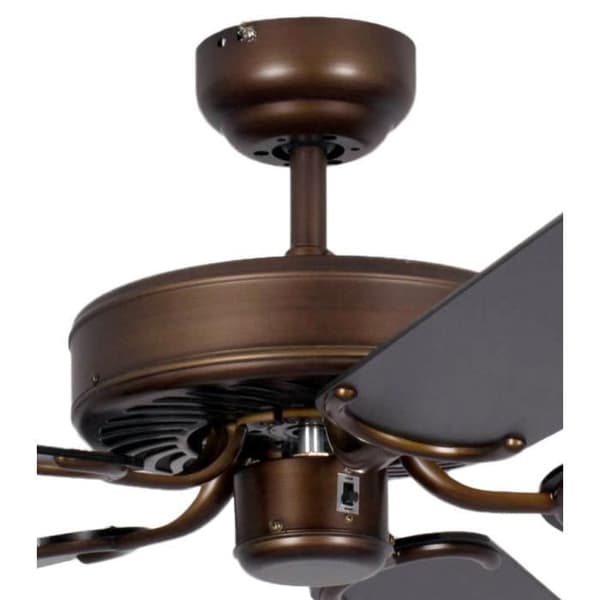 Klassisk tyst takfläkt 132 cm antika bronssvarta blad - Potkuri Pepéo