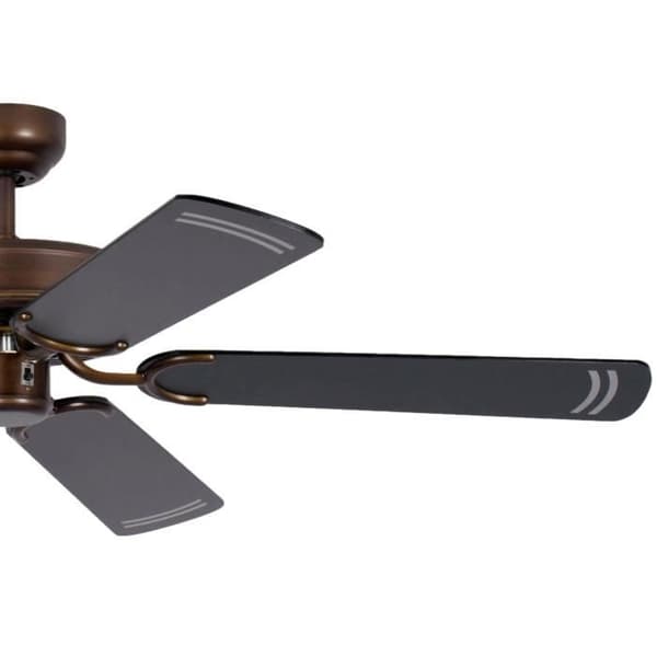 Klassisk tyst takfläkt 132 cm antika bronssvarta blad - Potkuri Pepéo
