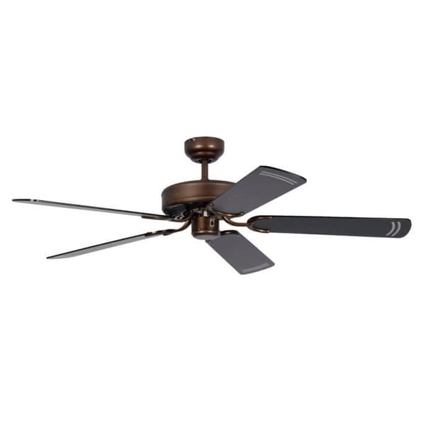 Klassisk tyst takfläkt 132 cm antika bronssvarta blad - Potkuri Pepéo