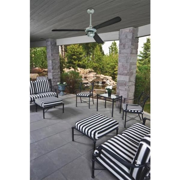 Westinghouse Mountain Gale 72422 takfläkt - 132 cm, silverfinish med svarta blad. Takfläkten