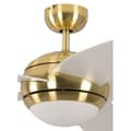 Miniatyrbild 2 av 4: Takfläkt, tyst design 132 Cm polerad mässing vita blad med Pepeo Melton lampa