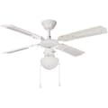 Miniatyrbillede 1 af 3: FARELEK BALI vendbar loftsventilator - Ø 107 cm, 4 hvide/hvide rørblade + belysning - 112420