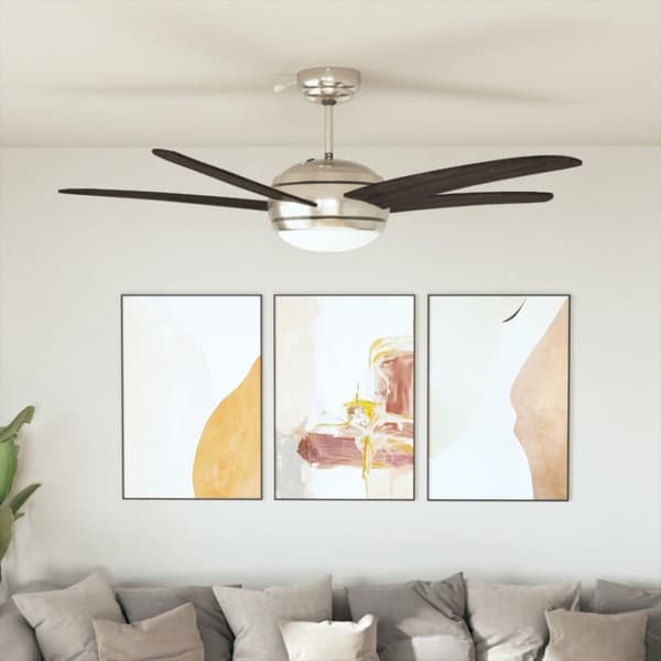 Dekorativ takfläkt med lampa 128 cm brun