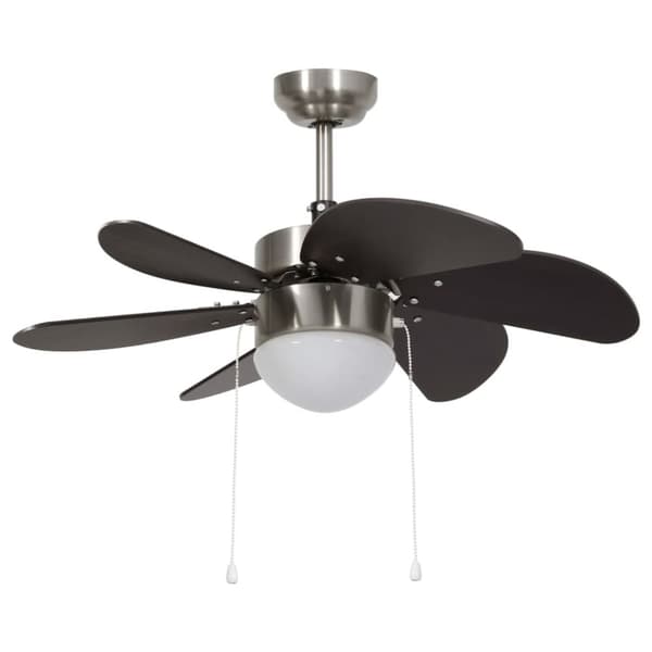 Takfläkt med lampa 76 cm mörkbrun