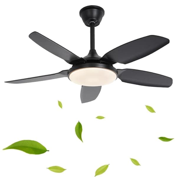 OBOSOE loftsventilator med LED-belysning – 6 hastigheder og dæmpbart lys | Støjsvag og energieffektiv | 112 cm | Fjernbetjening