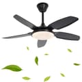 Miniatyrbillede 1 af 7: OBOSOE loftsventilator med LED-belysning – 6 hastigheder og dæmpbart lys | Støjsvag og energieffektiv | 112 cm | Fjernbetjening