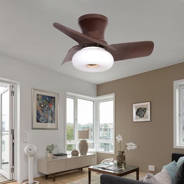 OBOSOE Loftsventilator med LED-belysning - Støjsvag 60 cm med fjernbetjening - Loftsventilator, Vendbar Ventilator