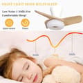 Miniatyrbillede 5 af 7: OBOSOE Loftsventilator med LED-belysning - Støjsvag 60 cm med fjernbetjening - Loftsventilator, Vendbar Ventilator