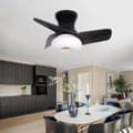 Miniatyrbillede 2 af 7: OBOSOE Loftsventilator med LED-belysning - Støjsvag 60 cm med fjernbetjening - Loftsventilator, Vendbar Ventilator