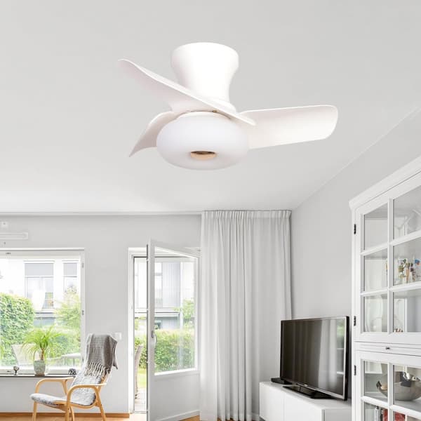 OBOSOE Loftsventilator med LED-belysning - Støjsvag 60 cm med fjernbetjening - Loftsventilator, Vendbar Ventilator