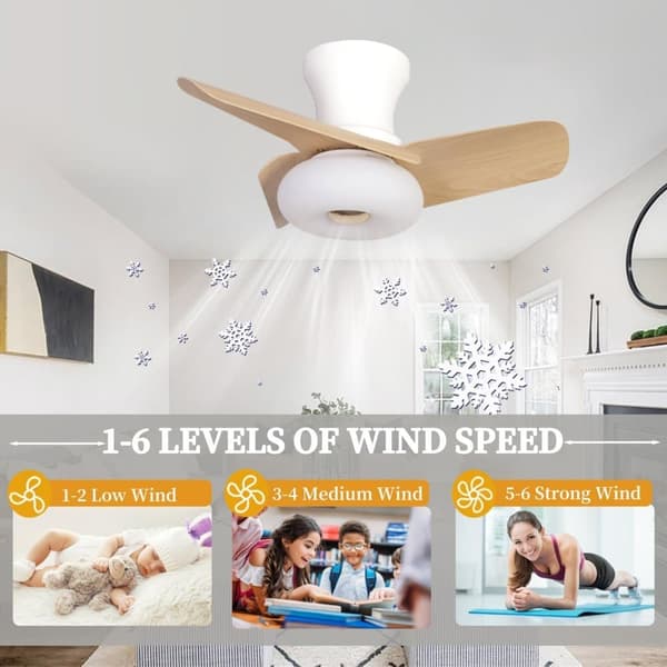 OBOSOE Takfläkt med LED-belysning - Tyst 80 cm med Fjärrkontroll - Ventilator Taklampa, Reversibel Fläkt för Sovrum/Vardagsrum