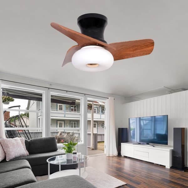 OBOSOE Takfläkt med LED-belysning - Tyst 80 cm med Fjärrkontroll - Ventilator Taklampa, Reversibel Fläkt för Sovrum/Vardagsrum