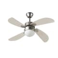 Miniatyrbillede 1 af 3: FARELEK - BERMUDES Ø 107 cm - Vendbar loftsventilator, 4 blade i lys eg + 1 globe 60W E27 belysning - 112423
