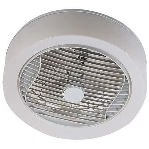AIR-LIGHT CROWN - Valkoinen kattotuuletin Ø40cm 95W LED-valaistuskruunulla