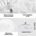Miniatyrbild 2 av 4: INN Lampe fläkt 25,8x25,8x12cm 30W med fjärrkontroll 3 hastigheter tyst takfläkt med ljus E27 fläkt
