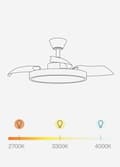 Miniatyrbillede 8 af 9: OBOSOE loftsventilator 42W 95cm lydløs med udtrækkelige blade LED-belysning fjernbetjening
