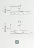 Miniatyrbillede 9 af 9: OBOSOE loftsventilator 42W 95cm lydløs med udtrækkelige blade LED-belysning fjernbetjening