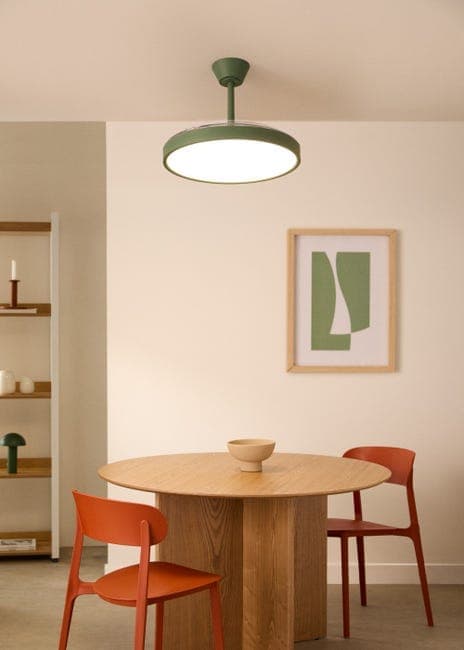 OBOSOE loftsventilator 42W 95cm lydløs med udtrækkelige blade LED-belysning fjernbetjening