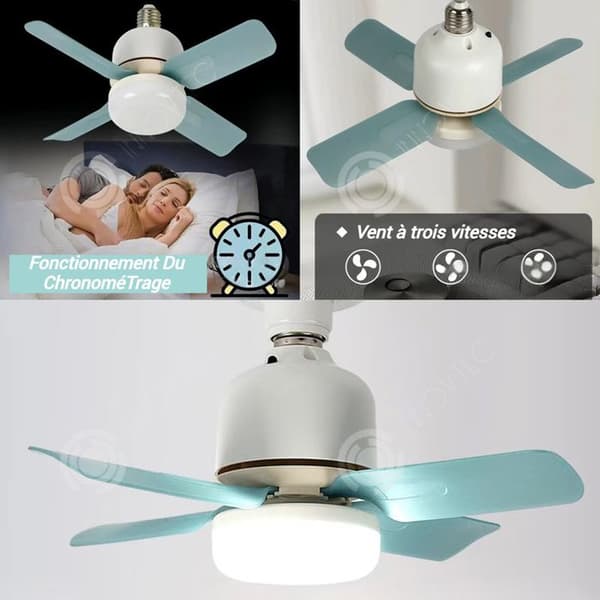 INN Lampa fläkt 14W 33x15cm 6500K 520r/min med fjärrkontroll tyst E27 takfläkt med ljus