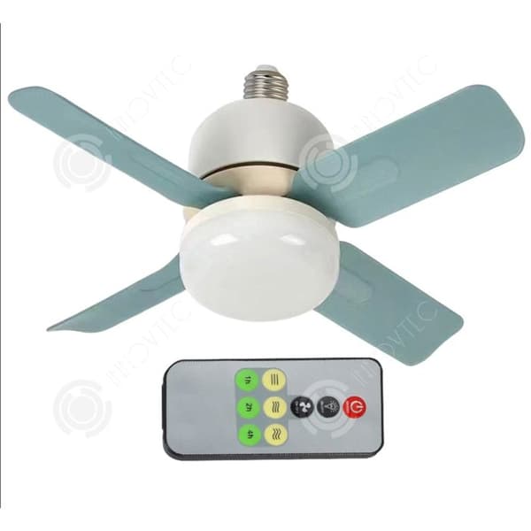 INN Lampa fläkt 14W 33x15cm 6500K 520r/min med fjärrkontroll tyst E27 takfläkt med ljus