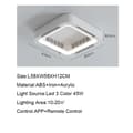 Miniatyrbild 2 av 2: Takfläktlampa, LED 45W Ljus, Smart APP Kontroll,A, fjärrkontroll