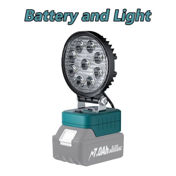 LED Arbetslampa, 27W Effekt, Kompatibel med Andra Batterier,Batteri och Ljus