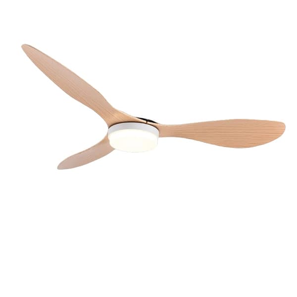 Modern takfläkt, fjärrkontrollsdrift, energisparande LED-lampa,52tum(132cm), Träådring färg