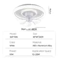 Miniatyrbillede 1 af 2: Smart loftventilator lys, fjernbetjening, dæmpbar LED,220V, APP med RC Dæmpbar, HVID