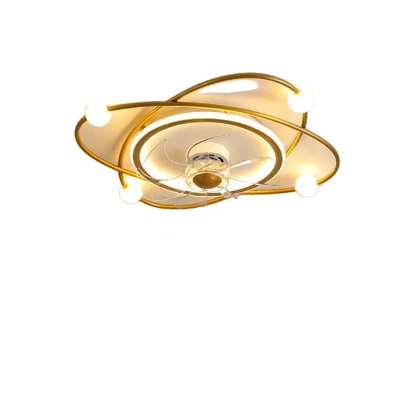 Takfläktlampa, fjärrkontroll, dimbar LED,gyllene-a, Oändlig dimning