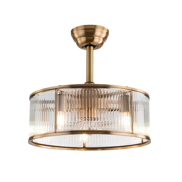 Takfläkt med ljuskit, retrodesign, 6 hastighetsinställningar,Guld