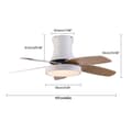 Pikkukuva 2 / 2: Flush Mount -kattofaani, 6-nopeusohjaus, energiatehokas LED-valo,Ruskea