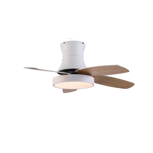 Flush Mount -kattofaani, 6-nopeusohjaus, energiatehokas LED-valo,Ruskea