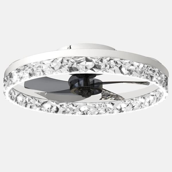 LED Takfläktlampa, 6 Hastighetsinställningar, Oändlig Dämpning,85-265V, VIT
