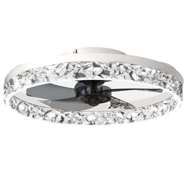 LED Takfläktlampa, 6 Hastighetsinställningar, Oändlig Dämpning,85-265V, VIT